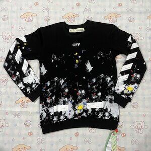 White Print And Black Sweatshirt Off-White